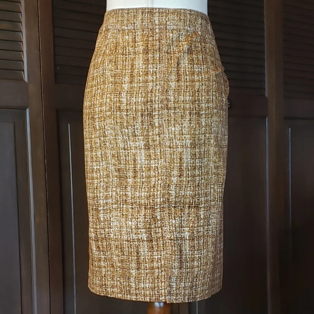 KELLY by Clinton Kelly Pencil Skirt Neutral Easy Care - Reg 14 - Picture 6 of 16